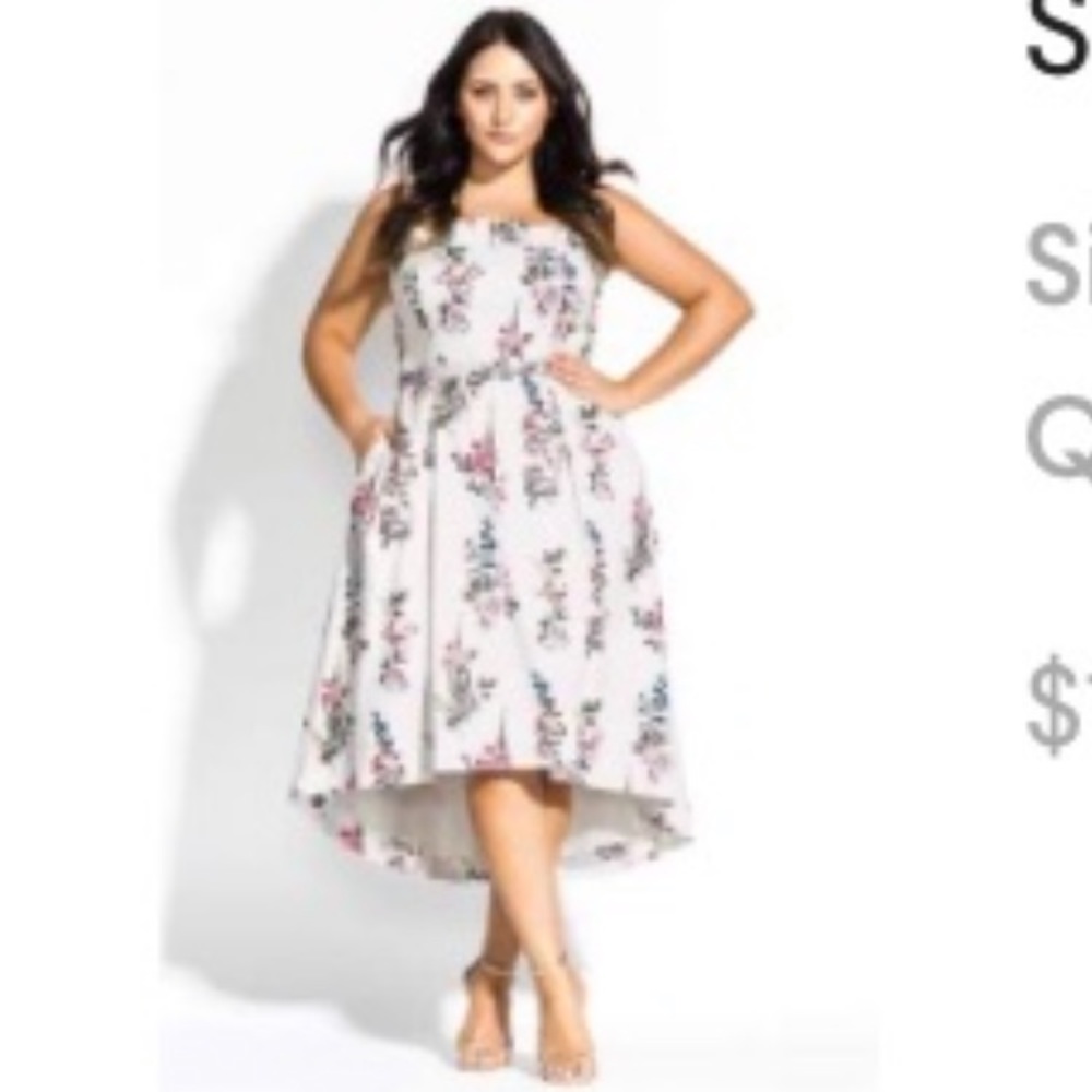 Strapless floral dress